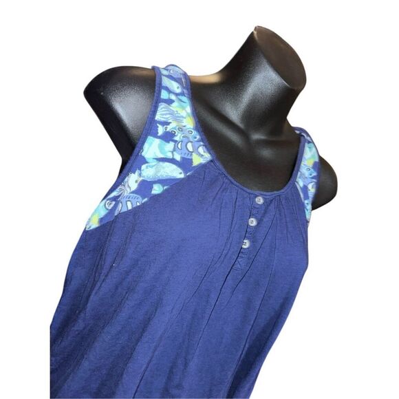 Beautiful women’s Echo New York navy with tropical fish tank top sleepwear size - Picture 2 of 5